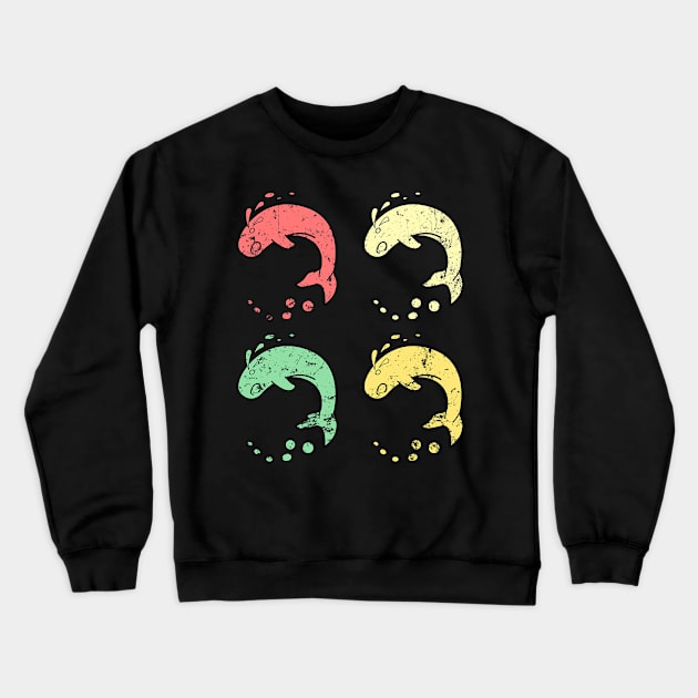 4 Vintage Retro Whales Crewneck Sweatshirt by KawaiiForYou